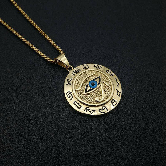 Collar Ojo de Horus Amuleto Egipcio | Pack 2x1 Acero Inoxidable 316L Plata/Oro