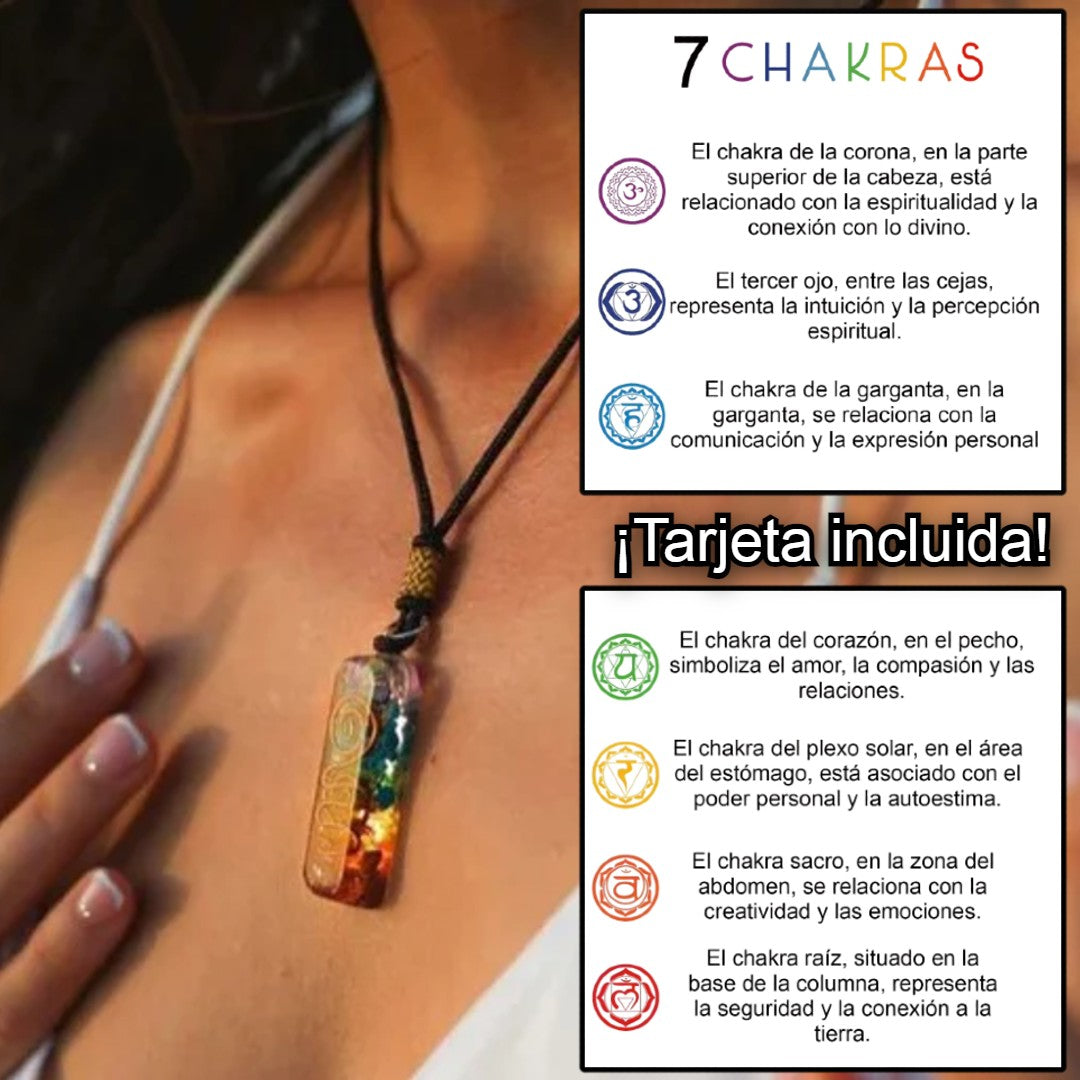 Colgante Orgonita 7 Chakras (2x1) +Tarjetita