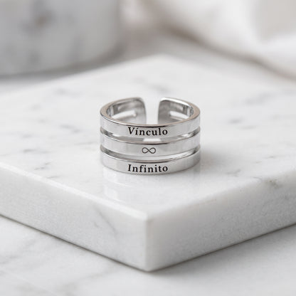 Anillo "Vínculo ♾️ Infinito" | Acero Inoxidable 316L Ajustable