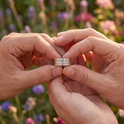 Anillos Madre e Hijo Vínculo Infinito | Pack 2x1 Ajustables Acero Inoxidable 316L