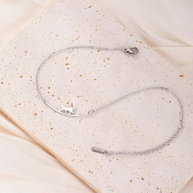 Set Collar+pulsera+Tobillera "amor felino"