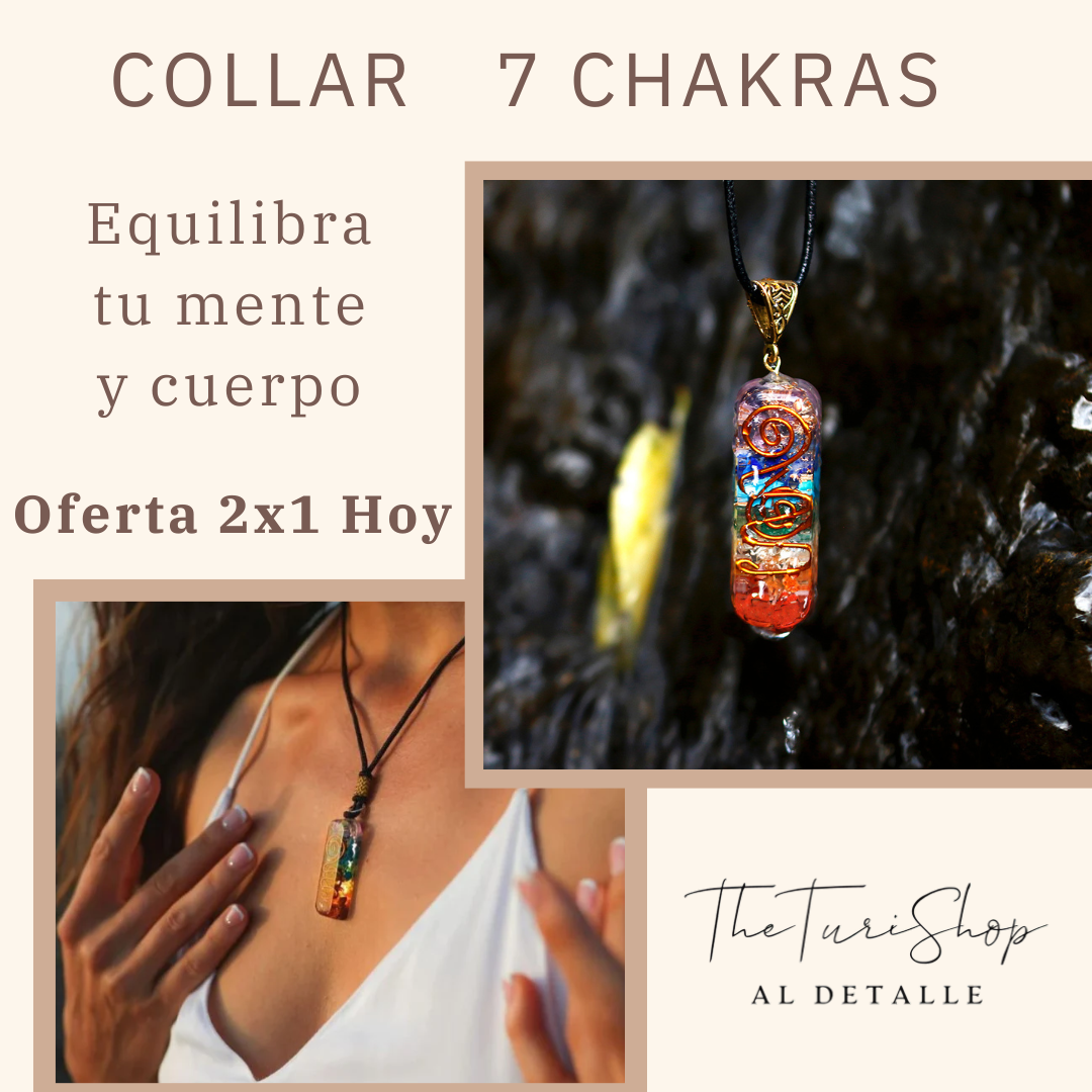 Colgante Orgonita 7 Chakras (2x1) +Tarjetita