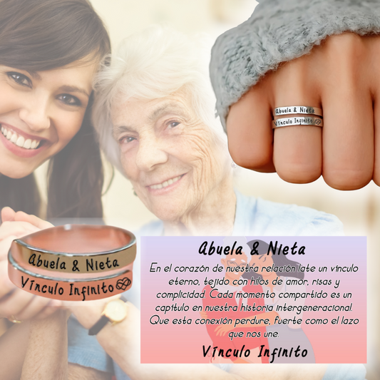 Anillos "Abuela & Nieta" + Tarjetita + HOY PULSERAS GRATIS!