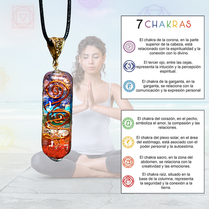 Colgante Orgonita 7 Chakras (2x1) +Tarjetita