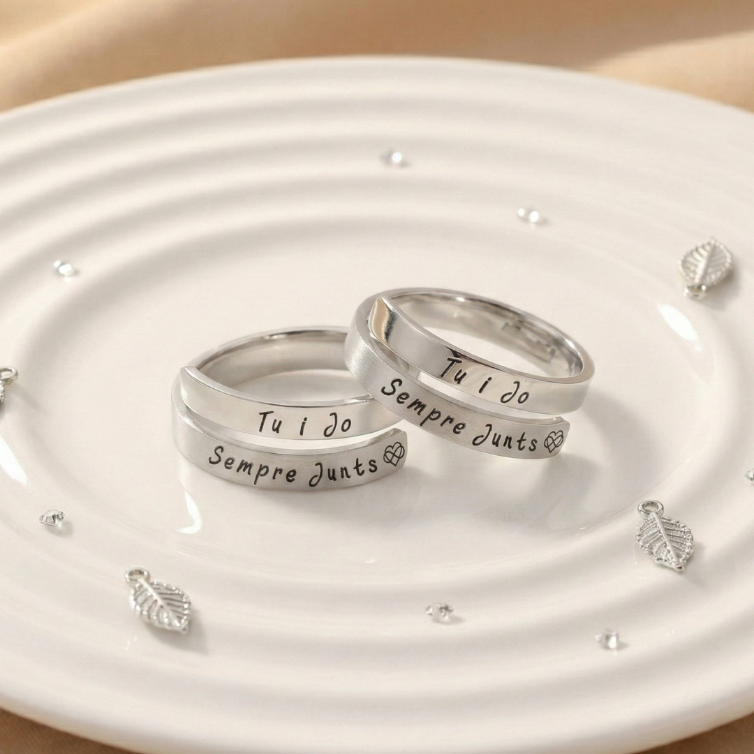Duo d'Anells "Tu i jo Sempre junts" (Ajustables)