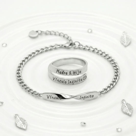 set Anillo "Madre & Hijo" "Vínculo Infinito" + HOY PULSERA A JUEGO GRATIS!