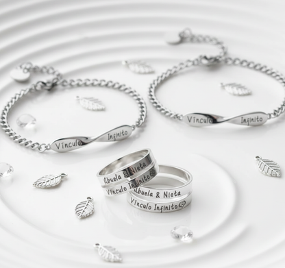 Set Anillos + Pulseras "Abuela & Nieta" "Vínculo Infinito"