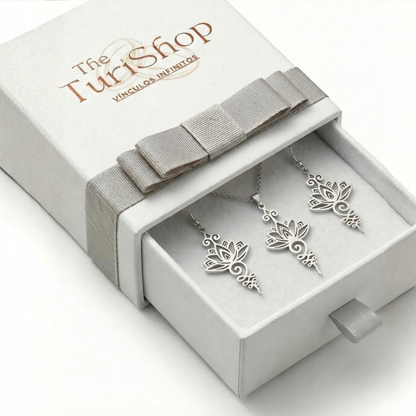 Set Flor de Loto (Collar y pendientes)
