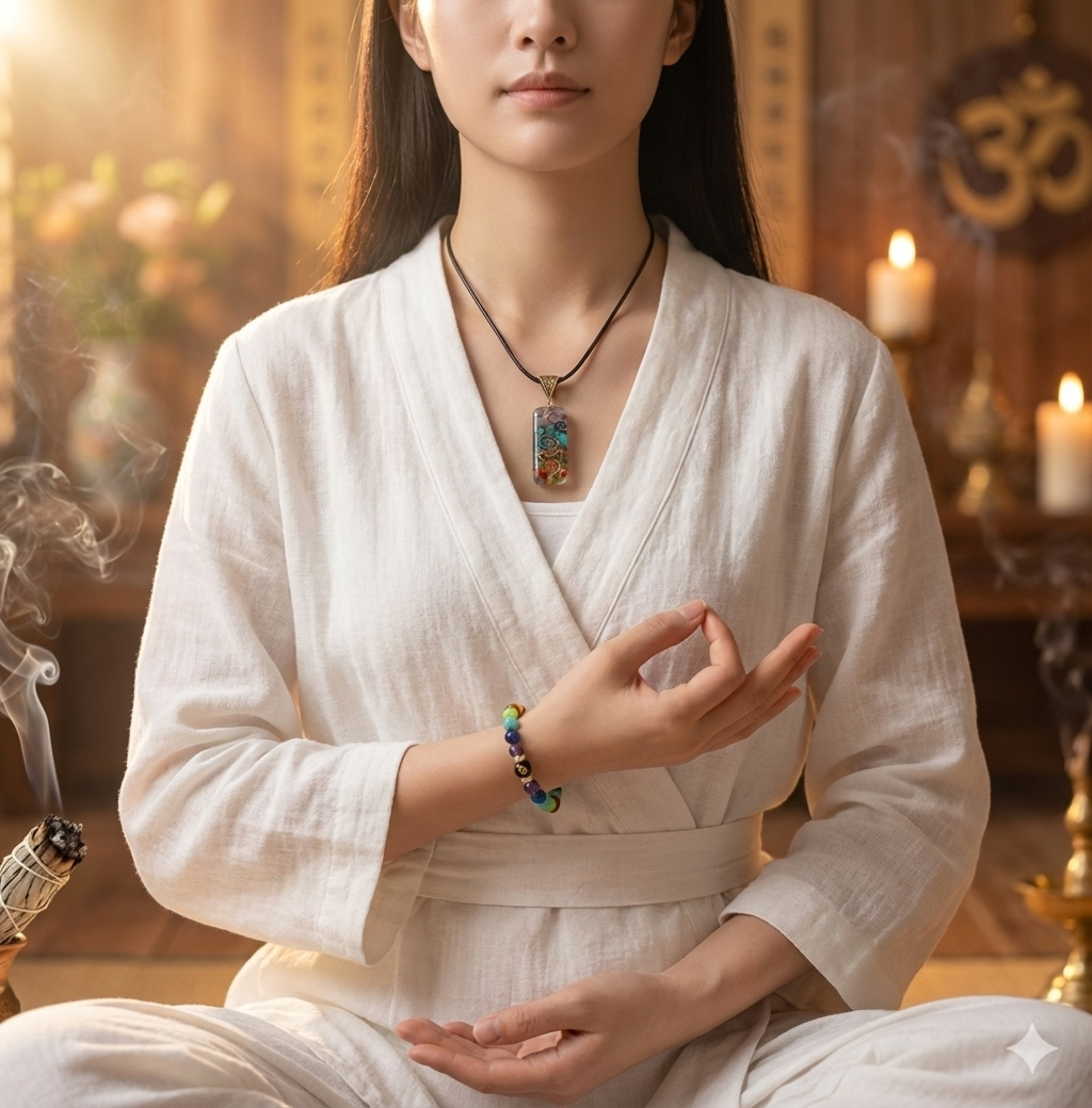 PACK  COLGANTES + PULSERAS  ORGONITA CHAKRAS 7