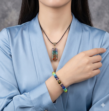 PACK  COLGANTES + PULSERAS  ORGONITA CHAKRAS 7