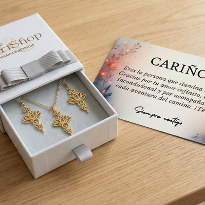 Set Flor de Loto (Collar y pendientes)