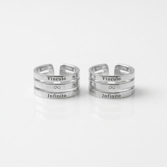 Anillo Vínculo Infinito | Acero Inoxidable 316L Ajustable Unisex