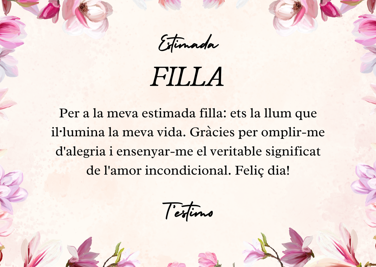 Tarjeta Dedicatoria Premium 15cm | Personaliza tu Regalo