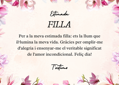 Tarjeta Dedicatoria Premium 15cm | Personaliza tu Regalo