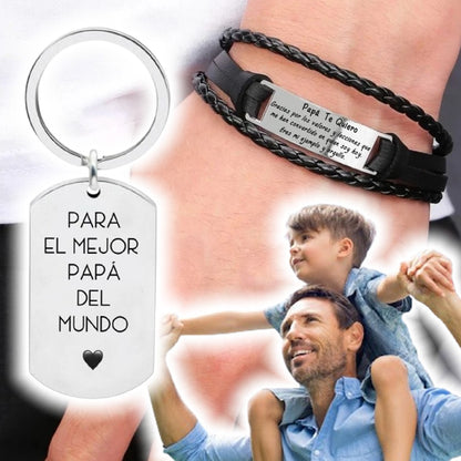 PULSERA "PAPÁ TE QUIERO" + HOY LLAVERO A JUEGO