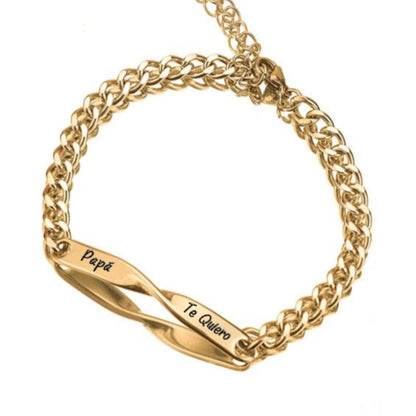 Set Regalo Día del Padre "Super Papá" | Collar + Pulsera + Llavero en Acero 316L