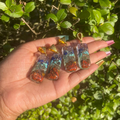 Colgante Orgonita 7 Chakras (2x1) +Tarjetita