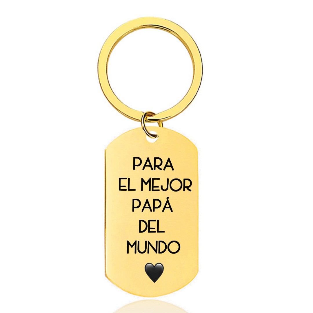 Set Regalo Día del Padre "Super Papá" | Collar + Pulsera + Llavero en Acero 316L