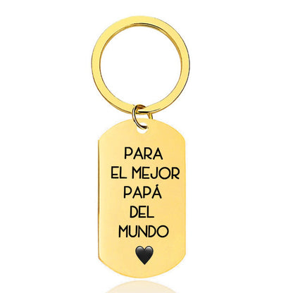 Set Regalo Día del Padre "Super Papá" | Collar + Pulsera + Llavero en Acero 316L